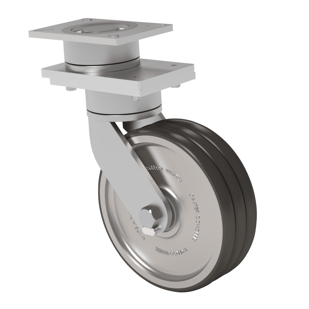 10x3 T/R-95 Polyurethane Swivel On Swivel (SoS) Caster W/ TWERGO Wheel